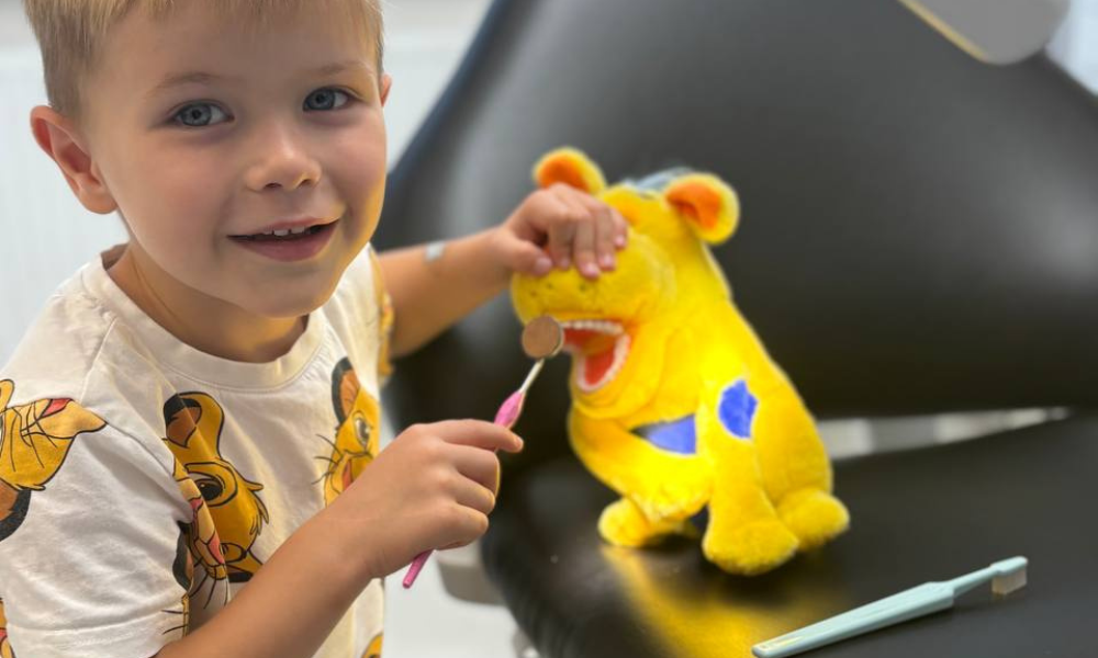 Dítě se seznamuje s dentální hygienistkou - hravá forma návštěvy