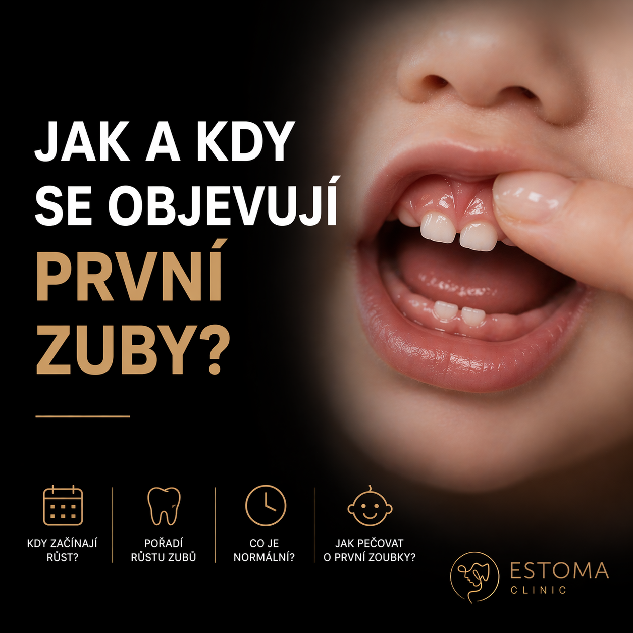 Kdy začínají růst první mléčné zuby?