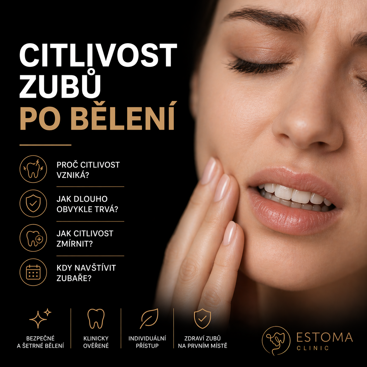 Citlivost zubů po bělení — příčiny, jak ji zmírnit, kdy je to normální